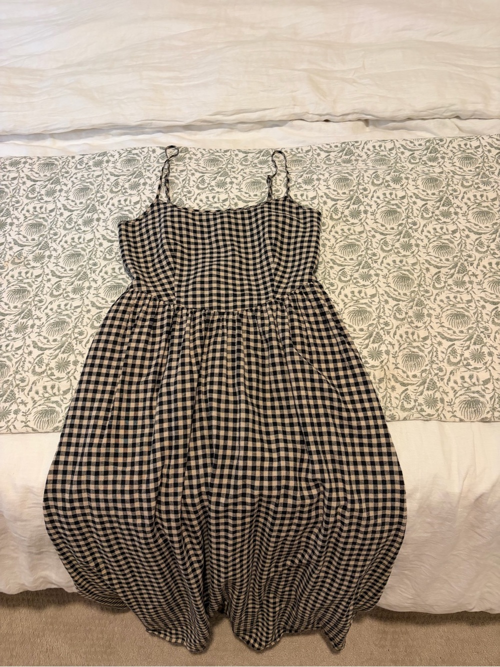 GAP Black and White Gingham Midi Dress